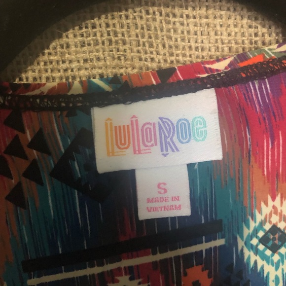 Lularoe Joy Cardigan Vest SZ S Aztec Tribal Print - Picture 3 of 7